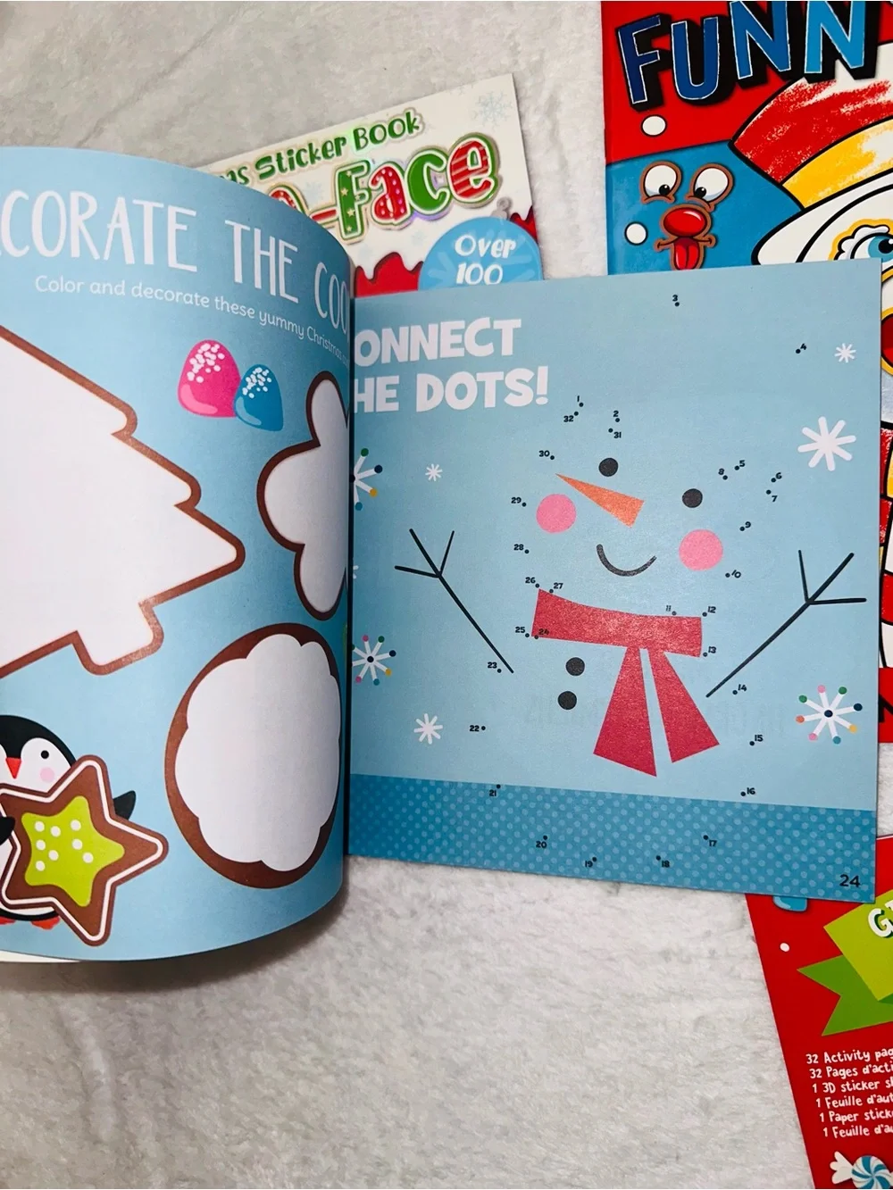 New 4 Piece Holiday Children Activity Book Bundle